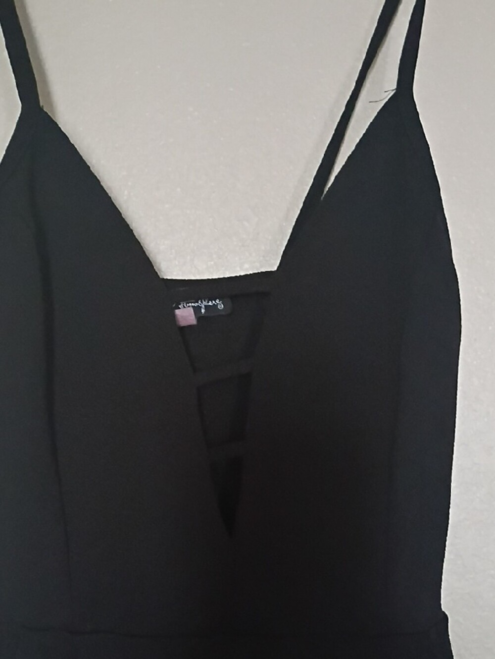 French Atmosphere Black V-Neck Strap Jumpsuit - Picture 5 of 5